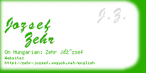 jozsef zehr business card